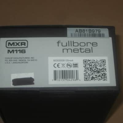 very lightly handled / mostly very clean MXR EMPTY BOX for M116 Fullbore Metal Distortion (NO pedal) + original Instructions & original Warranty / Registration (2010s-2020s) BOX: black cardboard with silver color MRX logo / LABELS: gray & black image 5