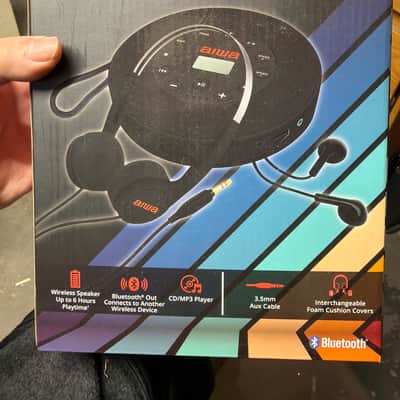 aiwa Portable audio CD player w Earbuds, Headphones - BLACK image 1