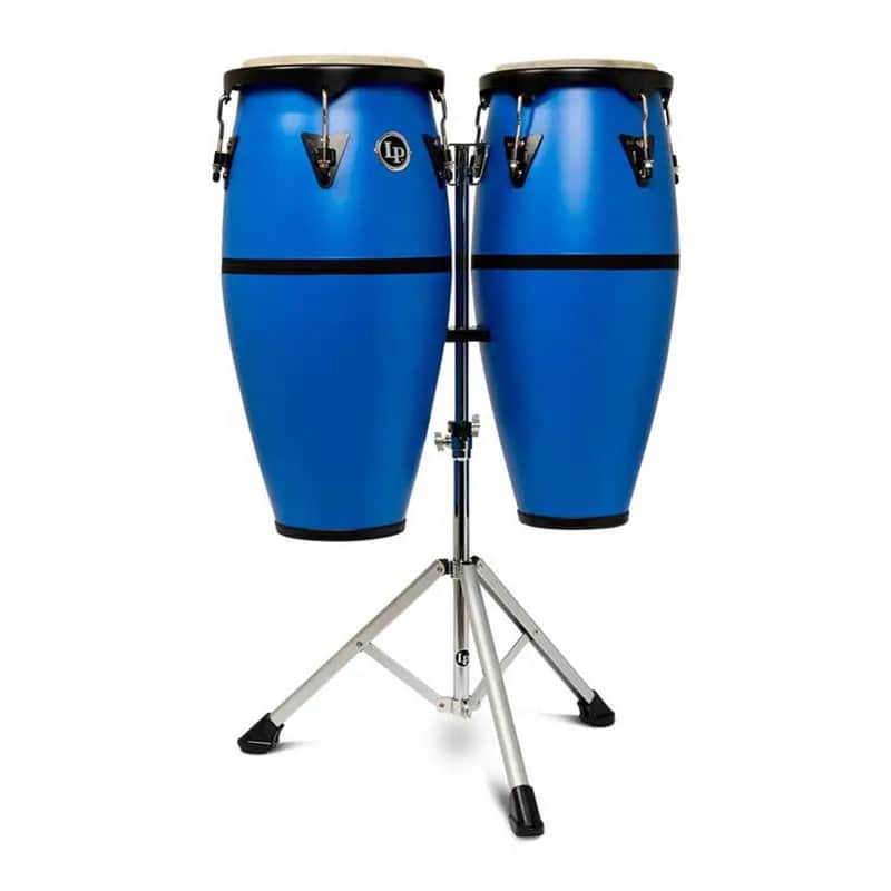 LP Discovery II Ultralight Conga Set 10" & 11" w/Stand Race Car Blue image 1