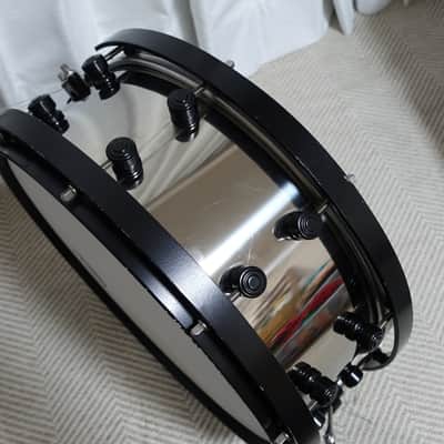 Kitano Takumi model 3mm thick Titanium w/ Titanium hoops snare drum 14x5.25 image 10