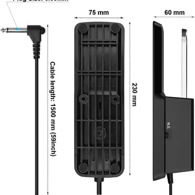 Piano Sustain Pedal，Digital Piano and Keyboard Sustain Pedal with Polarity Switch Compatible for Most Digital Pianos and MIDI Keyboards(Black) image 2