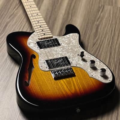 Fender Japan MIJ FSR Collection Traditional 70s Telecaster Thinline with Maple FB in 3-Tone Sunburst image 3