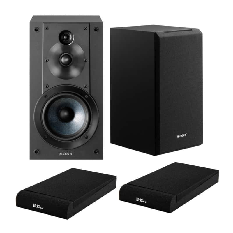 Sony SSCS5 3-Way 3-Driver Bookshelf Speaker System (Black) with Isolation Pads image 1