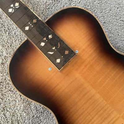 Tobacco Burst Dobro Resonator Guitar, Plywood Tiger Maple Top Body, Rosewood Fingerboard Neck, 19 Frets image 4