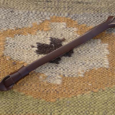 Very Unique Minimalist Featherweight 1oz High Quality Brown Leather Guitar Strap, Only 48" image 3