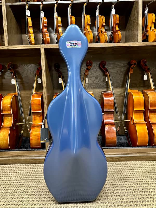 Bam 'Hightech Shamrock' 4/4 Cello Case w/ Wheels in Azure Blue image 1