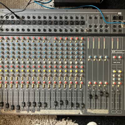 read description: rare Allen & Heath SR Series 416, multitrack, 4 Groups, vintage analog console, late 1980s, Wooden Panels, EQ, Effect Sends Buses image 1