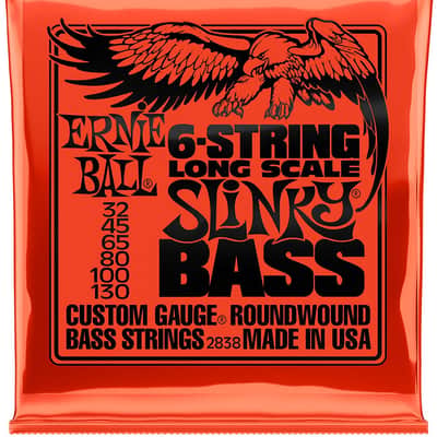 Bass Guitar Strings Ernie Ball 32-130 Slinky 6-String Long Scale 100% Genuine image 1