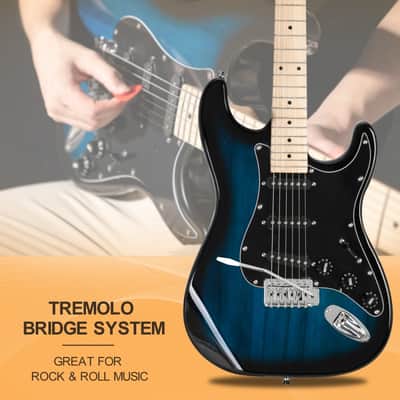Glarry GST Electric Guitar Blue image 3