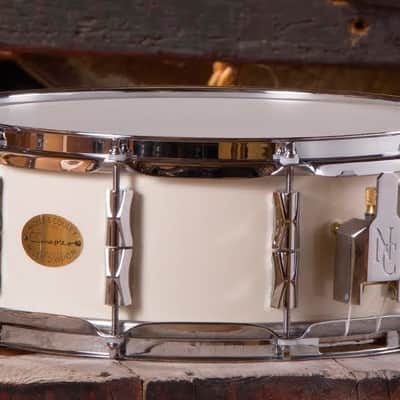 Noble & Cooley *Pre-Order* CD Maple Series 5x14" Maple Snare Drum in Antique White Matte & Chrome Hardware | Made in the USA | Special Order | Authorized Dealer image 1