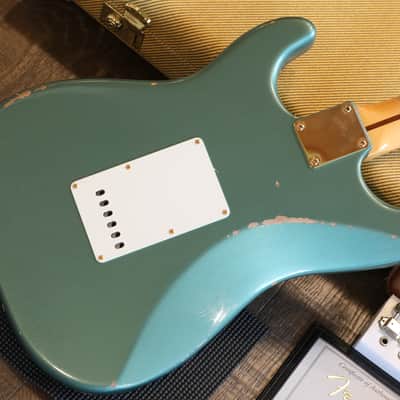 2021 Fender Custom Shop 1956 Reissue Stratocaster Electric Guitar Relic Sherwood Green Metallic + COA OHSC image 14