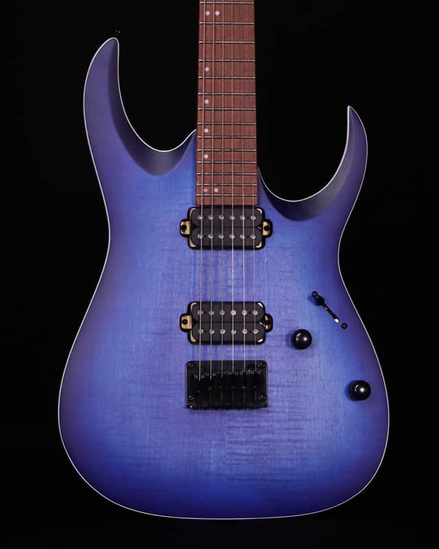 Ibanez RGA42 Flame Maple Top, Mahogany Electric Guitar, Blue Lagoon Burst Flat image 1