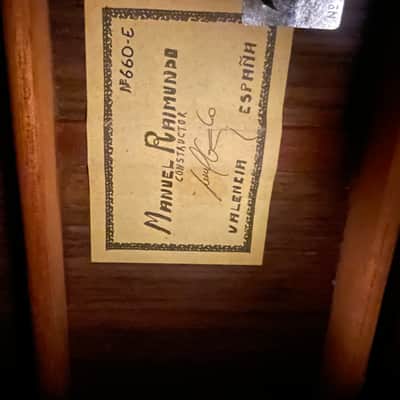 Manuel Raimundo Hand Built N660-E  Acoustic ( Bone saddle & Nut ) 3steel+3 Nylon Strings Flamenco Classical 1980's to 2000's  - Thin Gloss Coate image 17
