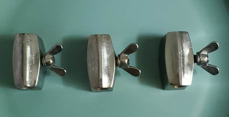 3x 1960s 1970s JAPAN MIJ FLOOR TOM LEG & CYMBAL L ARM Holder Mount Bracket STENCIL HOSHINO PEARL STAR (a) image 1