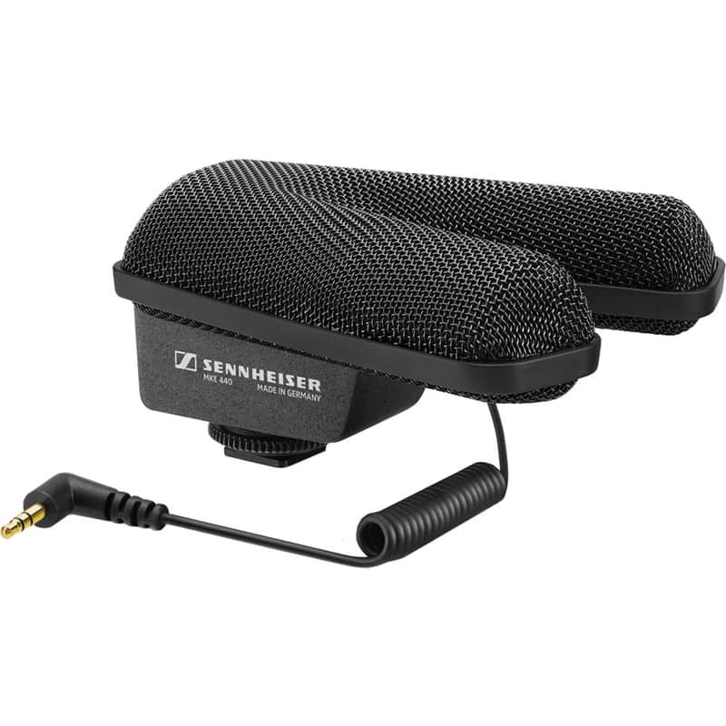 Sennheiser Professional MKE 440 Compact Stereo Shotgun Microphone with 3.5mm Connector for Cameras, 506258,Black image 1