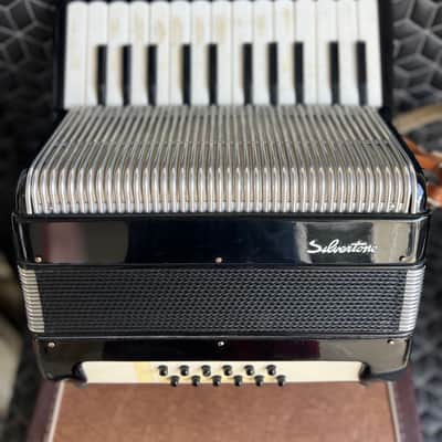 Silvertone Piano Accordion with case and strap- Must go! Plays good. Ships fast! image 20