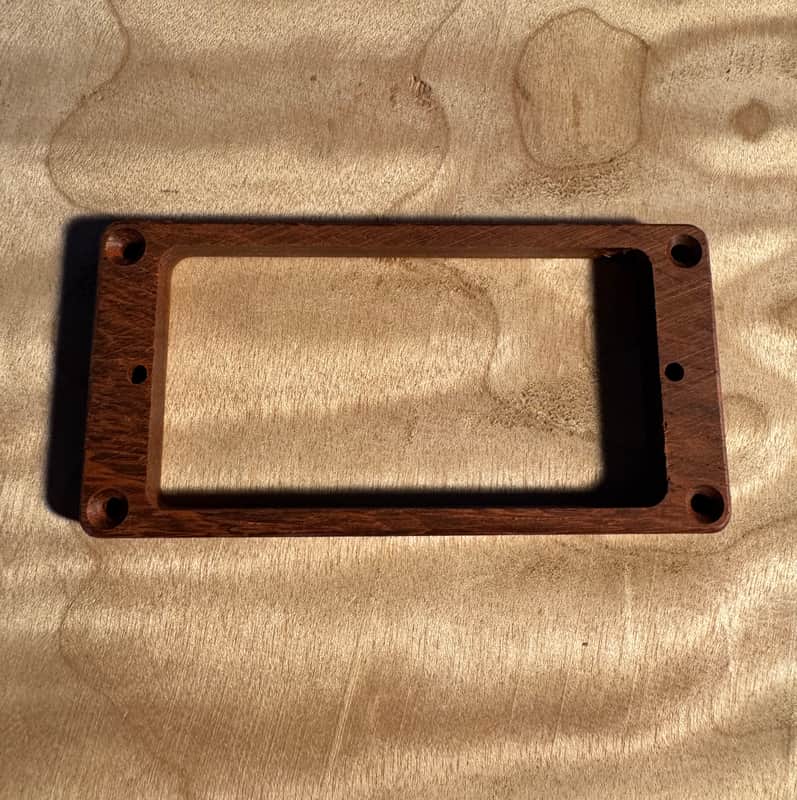 Guilford Bloodwood Humbucker Pickup Ring for Seymour Duncan Trembucker Spaced Bridge w/ Floyd Rose image 1