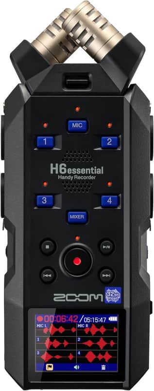 Zoom H6essential (2024 Model, Essential Series) with 32-Bit Float, Accessibility, 6-Track Recorder, Stereo Microphones, 4 XLR/TRS Inputs, USB Audio Interface, for Musicians, Podcasters, & Filmmakers image 1