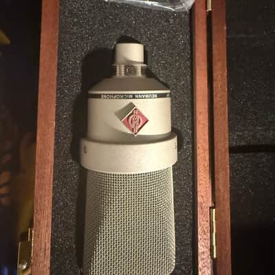 Neumann TLM 103 mt Large Diaphragm Cardioid Condenser Microphone 1997 - Present - silver- wooden display case image 2