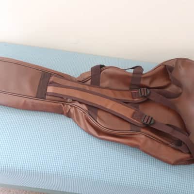 Vintage 1980s Acoustic Guitar Regular Dreadnought Size Case Brown Pleather Brown Gig Bag Heavy Duty Soft Leather Tearproof Workhorse Well Made 40 x 15 x 4 image 4