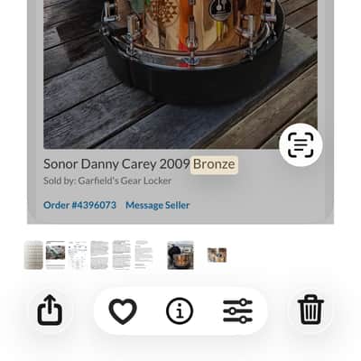 Sonor SSD 1408 DC Danny Carey(with original hard case)Signature 14x8" Bronze Snare Drum 2009 - 2011 - Bronze image 4