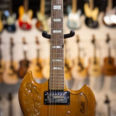 Guild S-100 NB Nature Boy Vintage Original Carved Acorn Oak Leaf Natural All Original w/Hardshell Case - Used image 4