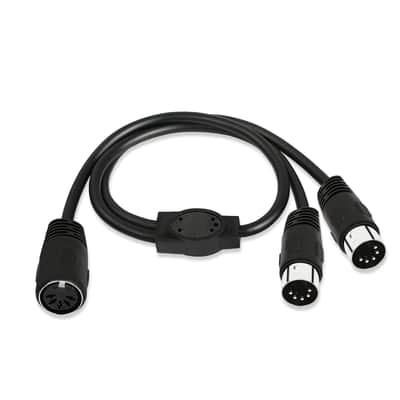MIDI Splitter Y Adapter Cable 19.6 Inch Din 5 Pin Female to Dual Din 5 Pin Male MIDI Cable for MIDI Mixers,MIDI Keyboards,Music Mixers Electronic Pianos etc image 1