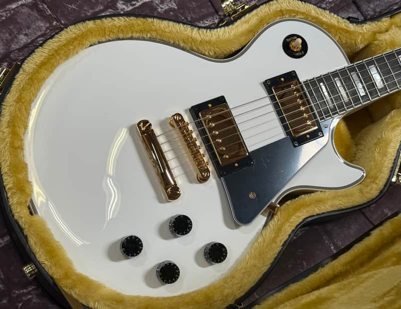 2025 IGC Epiphone Inspired by Gibson Les Paul Custom Alpine White New Unplayed Auth Dlr 8lb10oz #610 image 1