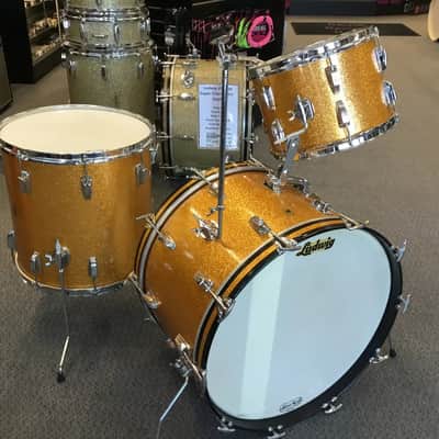 Vintage Ludwig USA Super Classic Shells / Drum Kit / 3 Drums / Gold Sparkle image 2