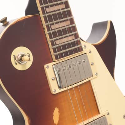 Vintage V100MR-TSB Icon Series Single Cut 2010s - Distressed Tobacco Sunburst image 8