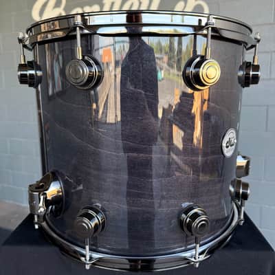 DW Collector's Series Standard Maple 13x15" Floor Tom in Ebony Stain Gloss Lacquer Custom w/ Black Nickel Hardware (Rm4) image 5
