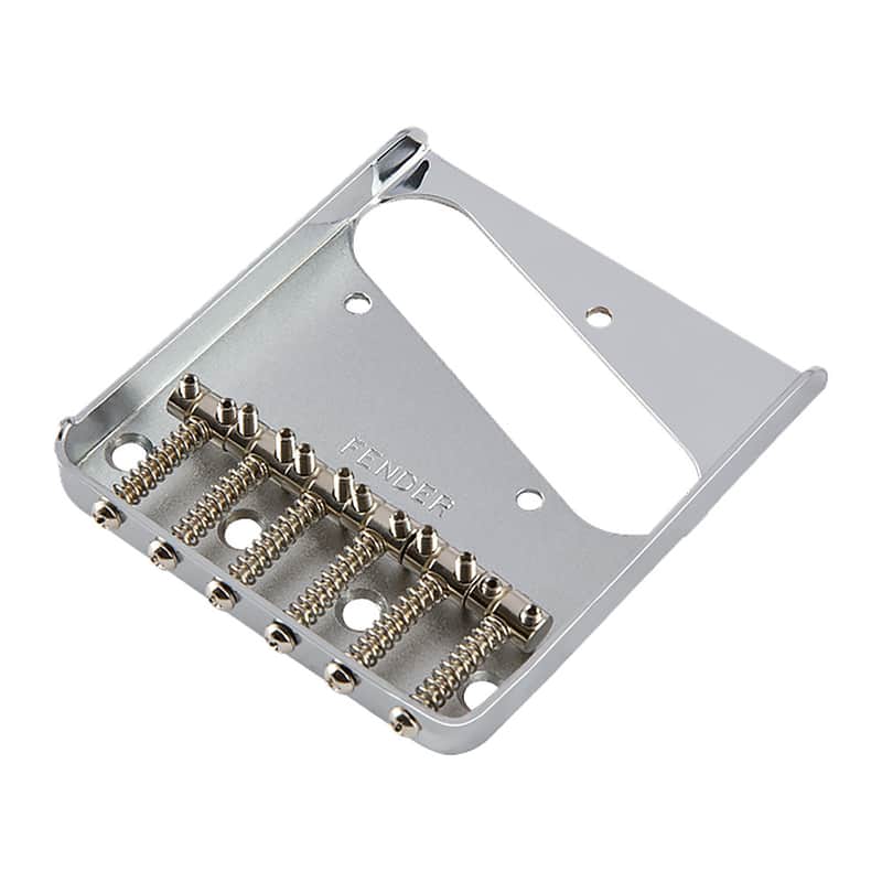 Fender Vintage Ashtray Style Telecaster Bridge with 6 Barrel Saddles (Chrome) image 1