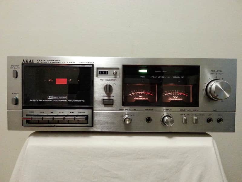 Vintage Akai CS-732D Auto Reverse Recording Cassette Deck/Working
