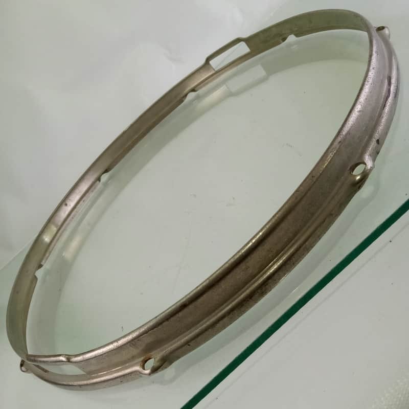 Slingerland 16"Nickel-BRASS Stick-Saver Snare Drum Resonant Rim/Hoop 8Lug NOB60s image 1