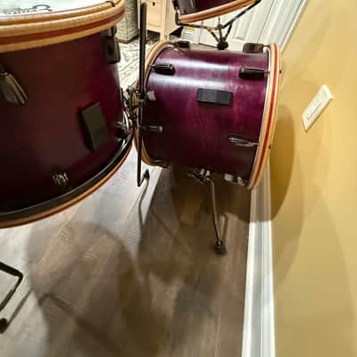 Unbranded Custom built partial nesting 2020 - "Purple Heart" eggplant stain, satin polyurethane and and hand rubbed wax finish image 5