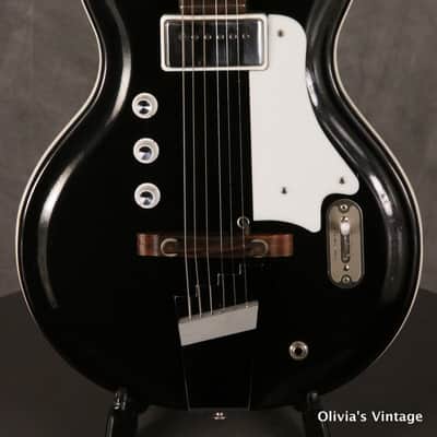 Valco/Supro Res-O-Glass BLACK w/Valco S6416T tube amplifier 8" Jesnsen 1966 image 2