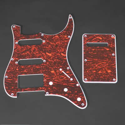 11 Holes Strat Electric Guitar Pickguard and BackPlate Set for Fender US/Mexico Made Standard Stratocaster Modern Style Guitar Parts (3Ply Red Tortoise) image 5