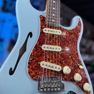 Fender American Professional II Thinline Stratocaster Transparent Daphne Blue Auth Deal Free Ship! 479 GET PLEK’D! image 3