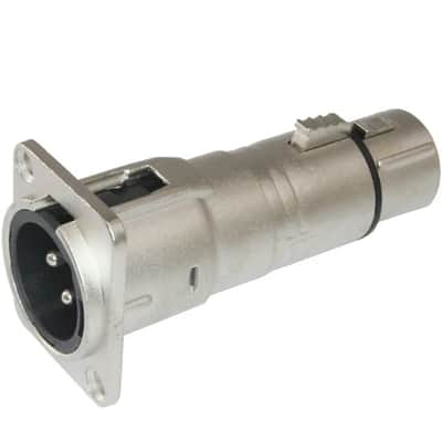 3 pin XLR male to female audio Pass through feed panel mount connector adapter image 3