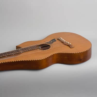 Knutsen 10 String Harp Guitar, c. 1915, black gig bag case. image 7