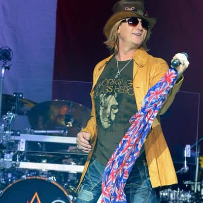 Def Leppard's 2013 Union Jack Stage Backdrop. Authenticated! 66'x37.' image 7