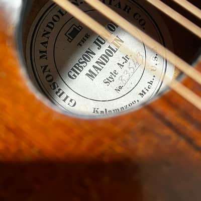 Vintage Gibson Style A-Jr. Mandolin | Figured Back | OHSC image 9