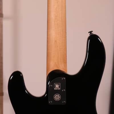 MusicMan DarkRay 4 Electric Bass - Ebony Fingerboard, Obsidian Black image 10