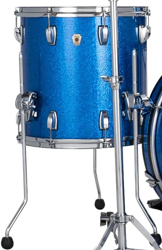 Ludwig *Pre-Order* Classic Maple 14x14" Blue Sparkle Floor Tom Drum w/Legs | Made in the USA | Special Order | Authorized Dealer image 1