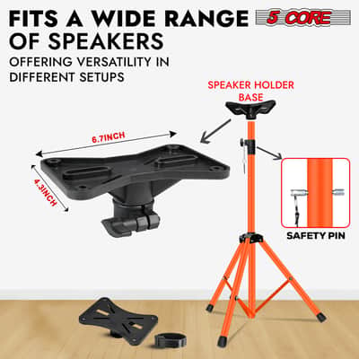 5 Core Speaker Stand Height Adjustable 72" Heavy Duty PA DJ Tripod Studio Monitor Stands image 5