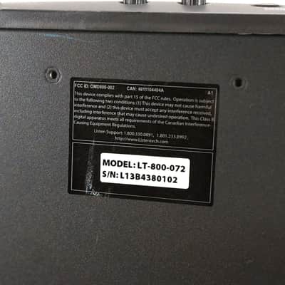 Listen Technologies LT-800-072 Stationary RF Transmitter NO POWER SUPPLY CG0101M image 10