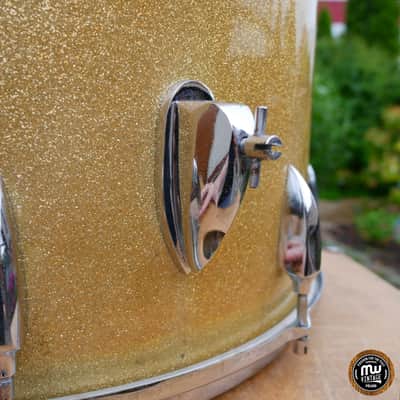 Sonor Teardrop Floortom Floor tom 18" x 16" 3-ply Gold Sparkle Vintage ULTRA RARE image 13