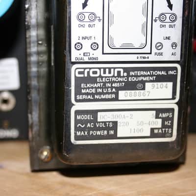 Amcron Crown DC-300A series II power amp for passive spakers studio monitor image 11