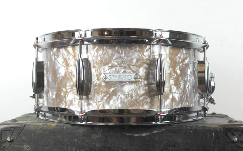 Standard Drum Co 6x13 Gold Dust Pearl Mahogany Snare Drum image 1
