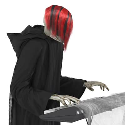 6-Foot Skeleton Reaper Keyboard Player – Life-Size Halloween Animatronic Musician with Bluetooth & Motion Activation image 7